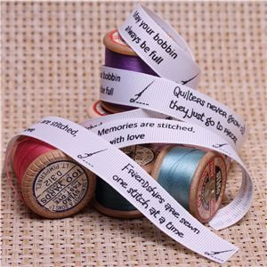 knit and sew sentiment ribbons